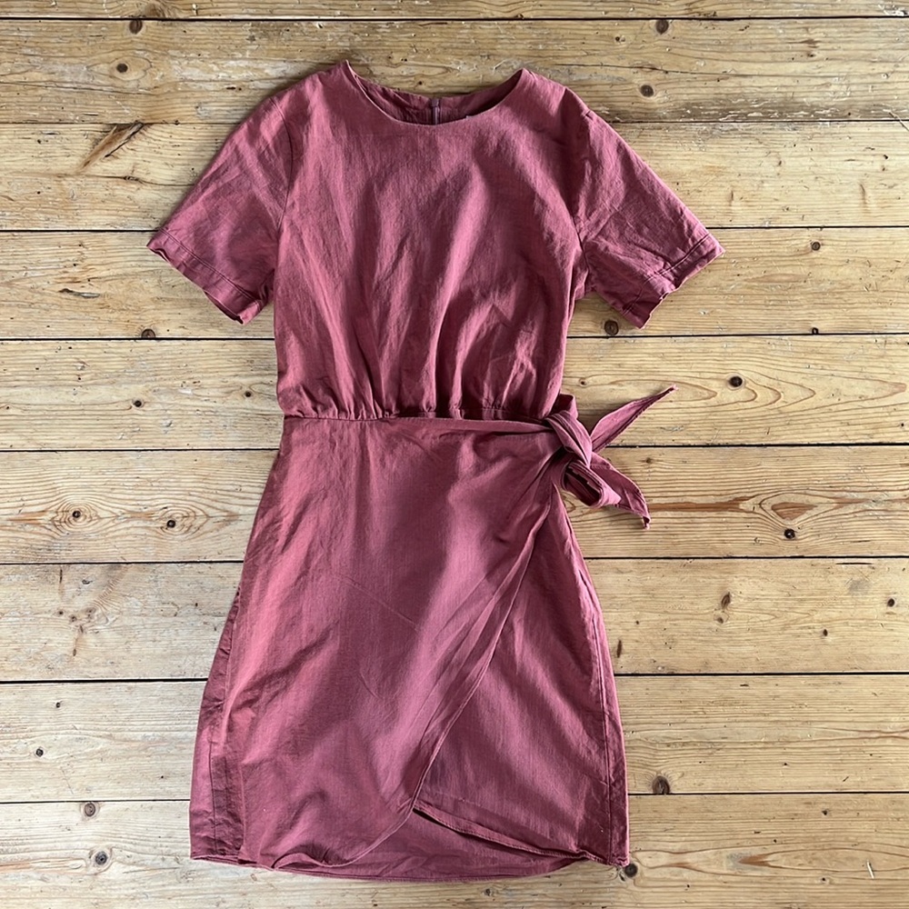 Olive tulip-shape wrap dress